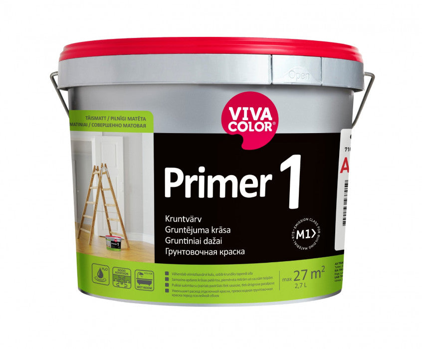 VIVACOLOR Primer 1, Grundierfarbe für Wände und Decken (Innengrundierung/„Vor-Farbe“), 9L