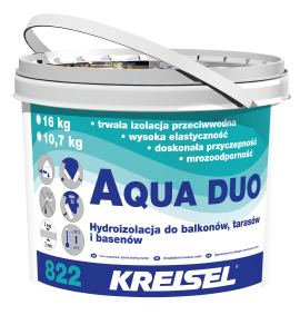 Flüssigfolie AQUA-DUO 822 Zweikomponenten-Polymer-Zement-Abdichtungsmörtel. Dichtfolie 10,7 kg