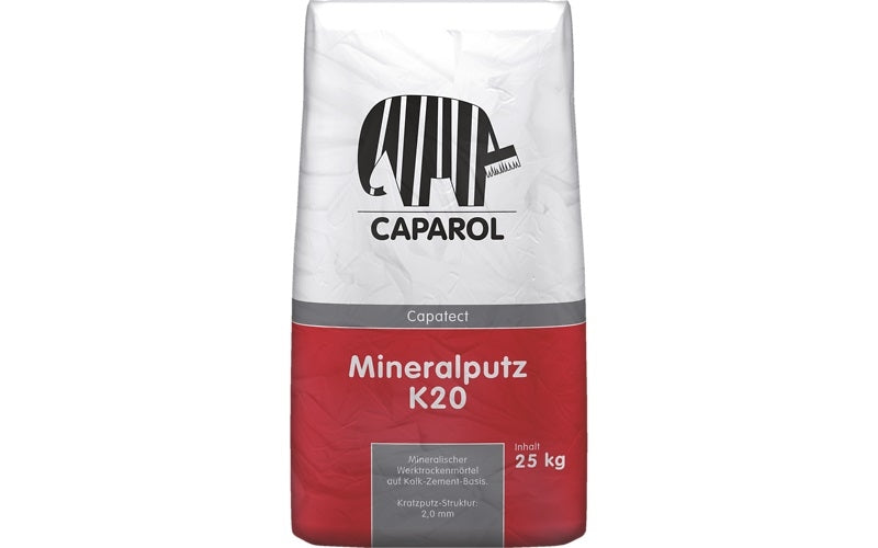 CAPAROL Capatect K20 Mineral-Reibeputz, Strukturputz, Leicht, 2 mm Innen u. Außen, 25 kg